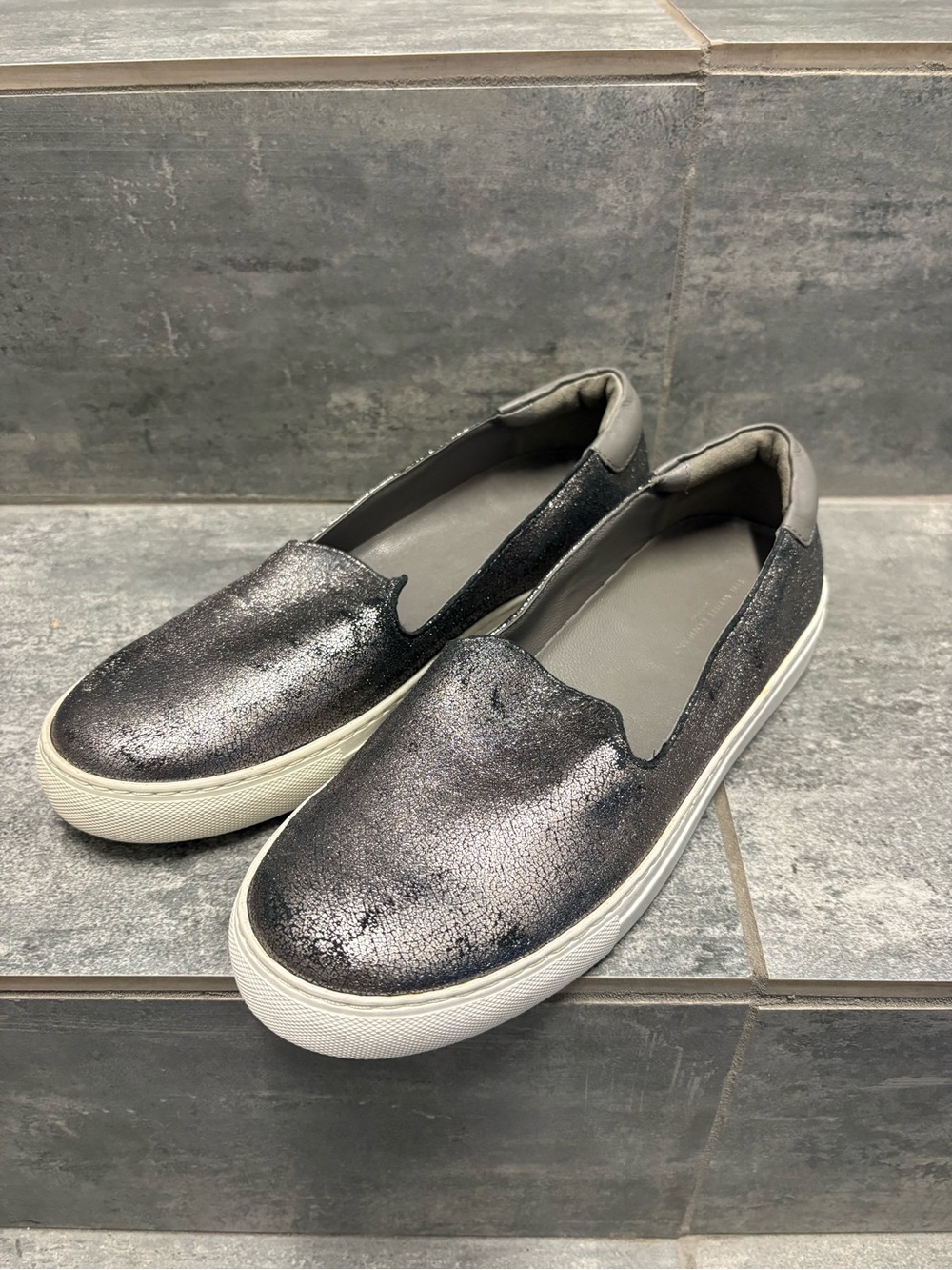 The White Company London Women Sneakers Slip-on Silver/gray Size 8.5